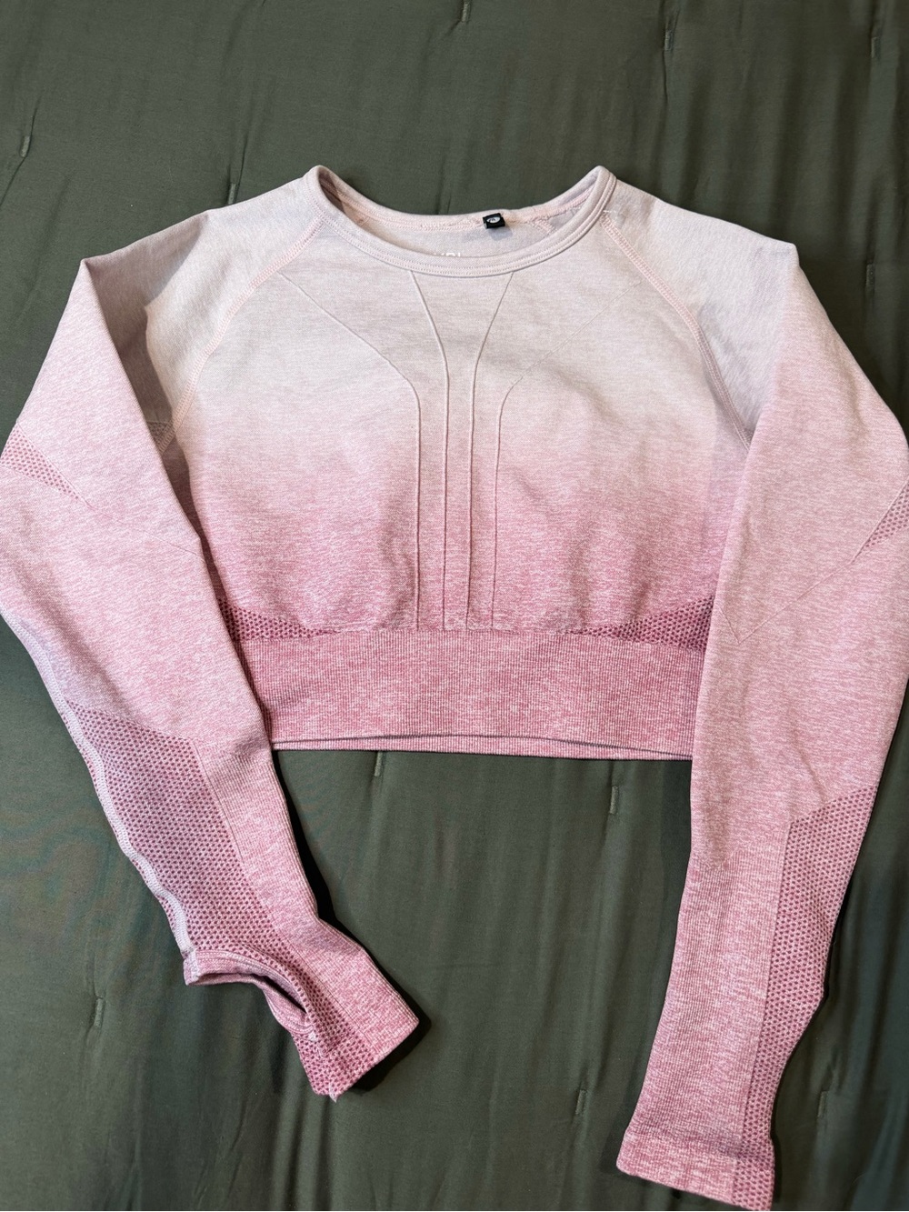 AYBL Pink Ombre Long Sleeve Crop Top